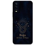 Gramaphone Vivo Y20 ile Uyumlu Boğa Burcu Desenli Telefon Kılıfı + Ekran Koruyucu - 5769