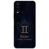 Gramaphone Vivo Y20 ile Uyumlu İkizler Burcu Desenli Telefon Kılıfı + Ekran Koruyucu - 5770