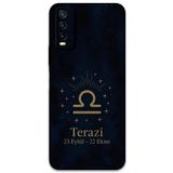 Gramaphone Vivo Y20 ile Uyumlu Terazi Burcu Desenli Telefon Kılıfı + Ekran Koruyucu - 5774