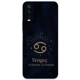 Gramaphone Vivo Y20 ile Uyumlu Yengeç Burcu Desenli Telefon Kılıfı + Ekran Koruyucu - 5771