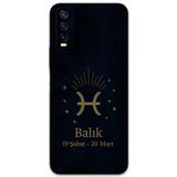 Gramaphone Vivo Y20 Uyumlu Balık Burcu Desenli Telefon Kılıfı + Ekran Koruyucu - 5779