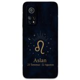 Gramaphone Xiaomi Mi 10T ile Uyumlu Aslan Burcu Desenli Telefon Kılıfı + Ekran Koruyucu - 5772