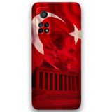 Gramaphone Xiaomi Mi 10T Pro ile Uyumlu Atatürk Desenli Telefon Kılıfı + Ekran Koruyucu - 5848