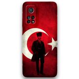 Gramaphone Xiaomi Mi 10T Pro ile Uyumlu Atatürk Desenli Telefon Kılıfı + Ekran Koruyucu - 5849