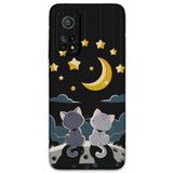Gramaphone Xiaomi Mi 10T Pro ile Uyumlu Kedi Desenli Telefon Kılıfı + Ekran Koruyucu - 5809