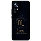 Gramaphone Xiaomi Mi 12 Pro ile Uyumlu Akrep Burcu Desenli Telefon Kılıfı + Ekran Koruyucu - 5775