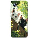 Gramaphone Xiaomi Mi 12 Pro ile Uyumlu Kedi Desenli Telefon Kılıfı + Ekran Koruyucu - 5785