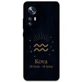 Gramaphone Xiaomi Mi 12 Pro ile Uyumlu Kova Burcu Desenli Telefon Kılıfı + Ekran Koruyucu - 5778