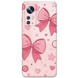Gramaphone Xiaomi Mi 12 Pro ile Uyumlu Kurdele Desenli Telefon Kılıfı + Ekran Koruyucu - 5803