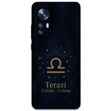 Gramaphone Xiaomi Mi 12 Pro ile Uyumlu Terazi Burcu Desenli Telefon Kılıfı + Ekran Koruyucu - 5774