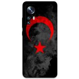 Gramaphone Xiaomi Mi 12 Pro ile Uyumlu Türk Bayrağı Desenli Telefon Kılıfı + Ekran Koruyucu - 5852