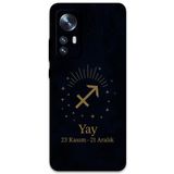 Gramaphone Xiaomi Mi 12 Pro ile Uyumlu Yay Burcu Desenli Telefon Kılıfı + Ekran Koruyucu - 5776