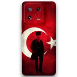 Gramaphone Xiaomi Mi 13 Pro ile Uyumlu Atatürk Desenli Telefon Kılıfı + Ekran Koruyucu - 5849