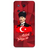 Gramaphone Xiaomi Mi 13 Pro ile Uyumlu Atatürk Desenli Telefon Kılıfı + Ekran Koruyucu - 5851