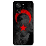 Gramaphone Xiaomi Mi 13T Pro ile Uyumlu Türk Bayrağı Desenli Telefon Kılıfı + Ekran Koruyucu - 5852