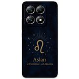 Gramaphone Xiaomi Mi 14 Pro ile Uyumlu Aslan Burcu Desenli Telefon Kılıfı + Ekran Koruyucu - 5772
