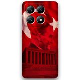 Gramaphone Xiaomi Mi 14 Pro ile Uyumlu Atatürk Desenli Telefon Kılıfı + Ekran Koruyucu - 5848