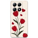 Gramaphone Xiaomi Mi 14 Pro ile Uyumlu Çiçek Desenli Telefon Kılıfı + Ekran Koruyucu - 5789