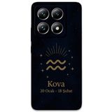 Gramaphone Xiaomi Mi 14 Pro ile Uyumlu Kova Burcu Desenli Telefon Kılıfı + Ekran Koruyucu - 5778