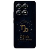 Gramaphone Xiaomi Mi 14 Pro ile Uyumlu Oğlak Burcu Desenli Telefon Kılıfı + Ekran Koruyucu - 5777