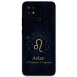 Gramaphone Xiaomi Redmi 10c ile Uyumlu Aslan Burcu Desenli Telefon Kılıfı + Ekran Koruyucu - 5772