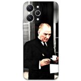 Gramaphone Xiaomi Redmi 12 ile Uyumlu Atatürk Desenli Telefon Kılıfı + Ekran Koruyucu - 5850