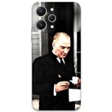 Gramaphone Xiaomi Redmi 12 Uyumlu Atatürk Desenli Telefon Kılıfı + Ekran Koruyucu - 5850