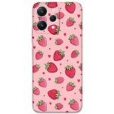 Gramaphone Xiaomi Redmi 12 Uyumlu Çilek Desenli Telefon Kılıfı + Ekran Koruyucu - 5804