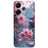 Gramaphone Xiaomi Redmi 13 ile Uyumlu Çiçek Desenli Telefon Kılıfı + Ekran Koruyucu - 5794