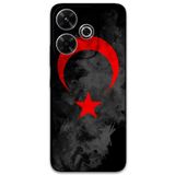Gramaphone Xiaomi Redmi 13 ile Uyumlu Türk Bayrağı Desenli Telefon Kılıfı + Ekran Koruyucu - 5852