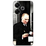 Gramaphone Xiaomi Redmi 13 Uyumlu Atatürk Desenli Telefon Kılıfı + Ekran Koruyucu - 5850