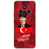 Gramaphone Xiaomi Redmi 14c ile Uyumlu Atatürk Desenli Telefon Kılıfı + Ekran Koruyucu - 5851