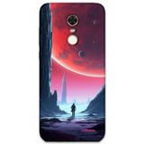 Gramaphone Xiaomi Redmi 5 Plus Uyumlu Uzay Desenli Telefon Kılıfı + Ekran Koruyucu - 5860