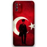 Gramaphone Xiaomi Redmi 9T ile Uyumlu Atatürk Desenli Telefon Kılıfı + Ekran Koruyucu - 5849