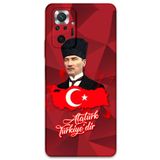 Gramaphone Xiaomi Redmi Note 10 Pro ile Uyumlu Atatürk Desenli Telefon Kılıfı + Ekran Koruyucu - 5851