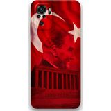 Gramaphone Xiaomi Redmi Note 10 Uyumlu Atatürk Desenli Telefon Kılıfı + Ekran Koruyucu - 5848