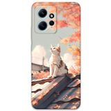 Gramaphone Xiaomi Redmi Note 12 4G ile Uyumlu Kedi Desenli Telefon Kılıfı + Ekran Koruyucu - 5784