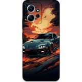 Gramaphone Xiaomi Redmi Note 12 4G Uyumlu Araba Desenli Telefon Kılıfı + Ekran Koruyucu - 5766