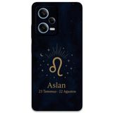 Gramaphone Xiaomi Redmi Note 12 5G ile Uyumlu Aslan Burcu Desenli Telefon Kılıfı + Ekran Koruyucu - 5772