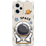 Gramaphone Xiaomi Redmi Note 12 5G ile Uyumlu Astronot Desenli Telefon Kılıfı + Ekran Koruyucu - 5865