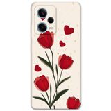 Gramaphone Xiaomi Redmi Note 12 5G ile Uyumlu Çiçek Desenli Telefon Kılıfı + Ekran Koruyucu - 5789