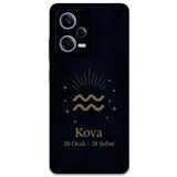 Gramaphone Xiaomi Redmi Note 12 5G ile Uyumlu Kova Burcu Desenli Telefon Kılıfı + Ekran Koruyucu - 5778