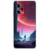 Gramaphone Xiaomi Redmi Note 12 5G ile Uyumlu Uzay Desenli Telefon Kılıfı + Ekran Koruyucu - 5860