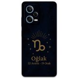 Gramaphone Xiaomi Redmi Note 12 5G Uyumlu Oğlak Burcu Desenli Telefon Kılıfı + Ekran Koruyucu - 5777