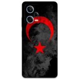 Gramaphone Xiaomi Redmi Note 12 5G Uyumlu Türk Bayrağı Desenli Telefon Kılıfı + Ekran Koruyucu - 5852
