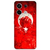 Gramaphone Xiaomi Redmi Note 13 Pro 4G ile Uyumlu Türk Bayrağı Desenli Telefon Kılıfı + Ekran Koruyucu - 5847