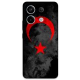 Gramaphone Xiaomi Redmi Note 13 Pro 5G ile Uyumlu Türk Bayrağı Desenli Telefon Kılıfı + Ekran Koruyucu - 5852