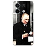 Gramaphone Xiaomi Redmi Note 13 Pro 5G Uyumlu Atatürk Desenli Telefon Kılıfı + Ekran Koruyucu - 5850