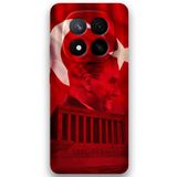 Gramaphone Xiaomi Redmi Note 14 Pro 5G ile Uyumlu Atatürk Desenli Telefon Kılıfı + Ekran Koruyucu - 5848