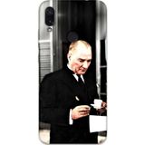 Gramaphone Xiaomi Redmi Note 7 Uyumlu Atatürk Desenli Telefon Kılıfı + Ekran Koruyucu - 5850